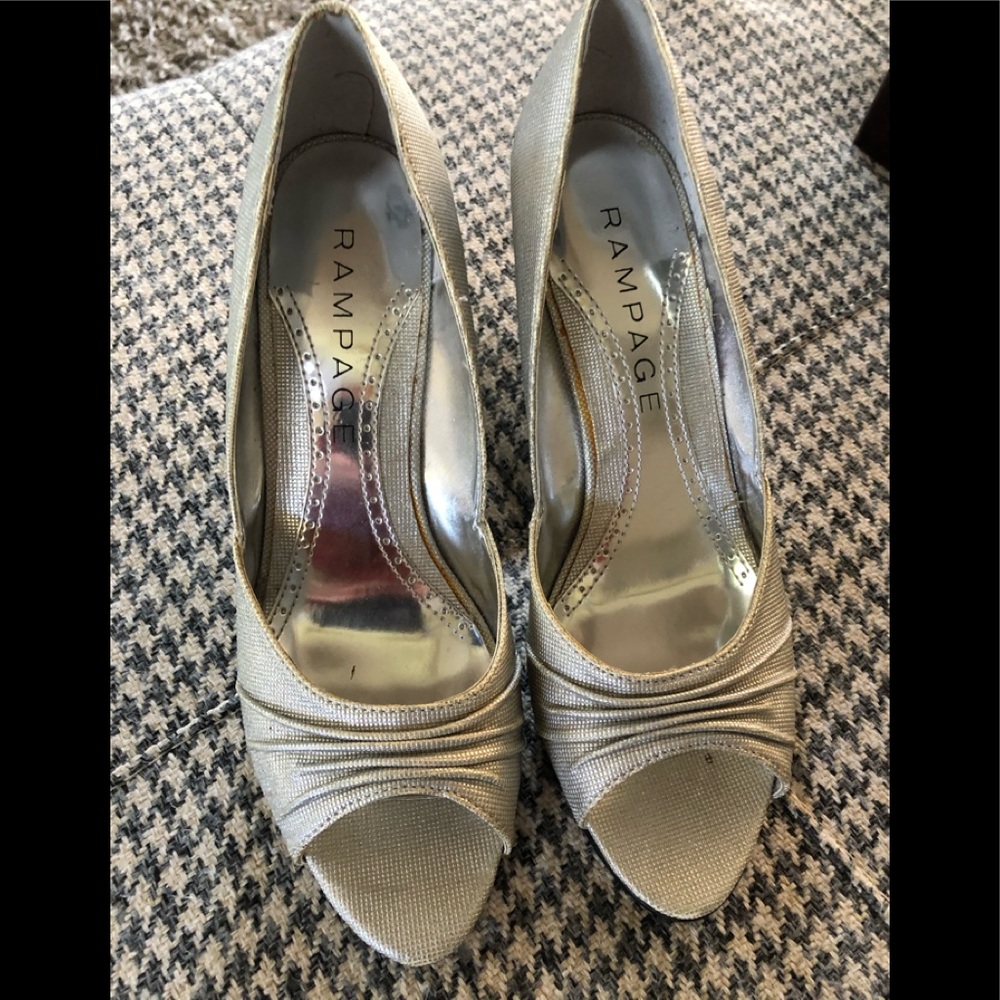 Rampage silver wedge heels
